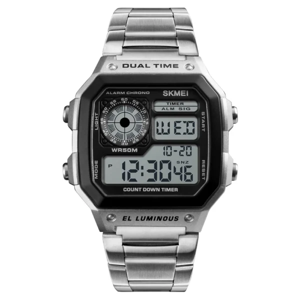 Waterproof Stainless Steel Multifunction Digital Watch