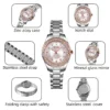Crystal Bezel Quartz Watch with Gold Stainless Steel Bracelet