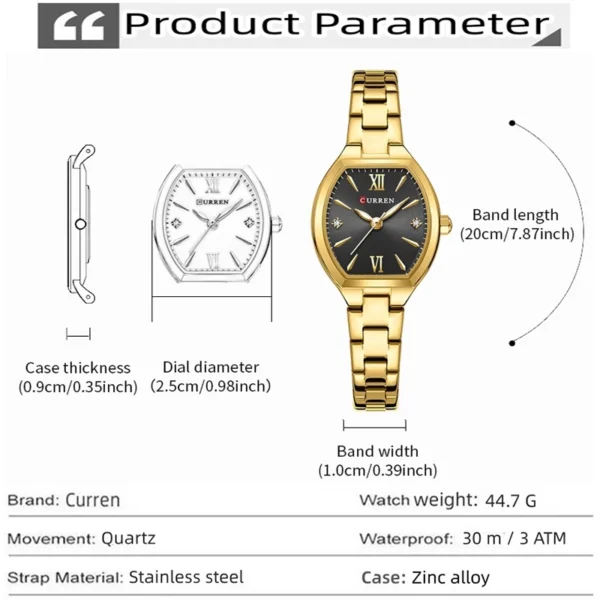 Gold Tonneau Quartz Watch