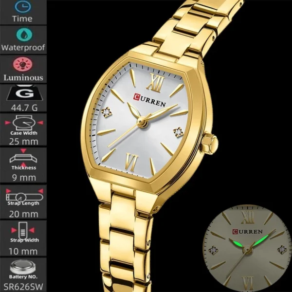 Gold Tonneau Quartz Watch