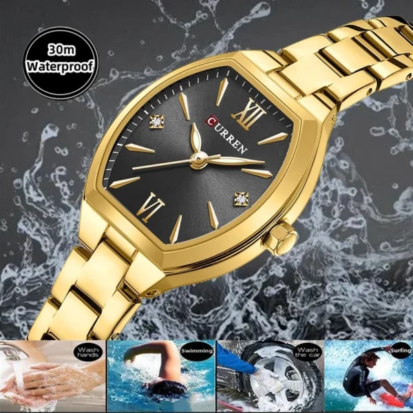 Gold Tonneau Quartz Watch