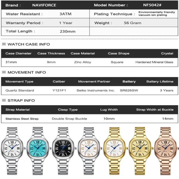 Square Roman Numeral Quartz Watch