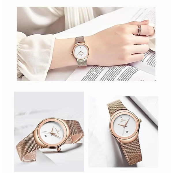 Waterproof Watch with Stainless Steel Mesh Strap